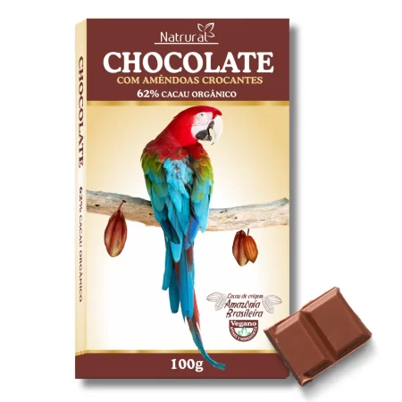 Chocolate 62% com Amêndoas 100G